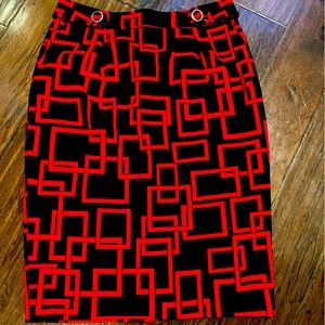 Woman’s red & black pencil skirt